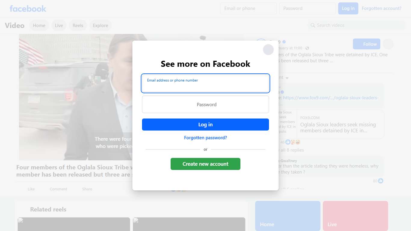 Four members of the Oglala Sioux Tribe were detained by ICE. One member has been released but three are still missing, according to tribal leaders. Fox 9 Facebook