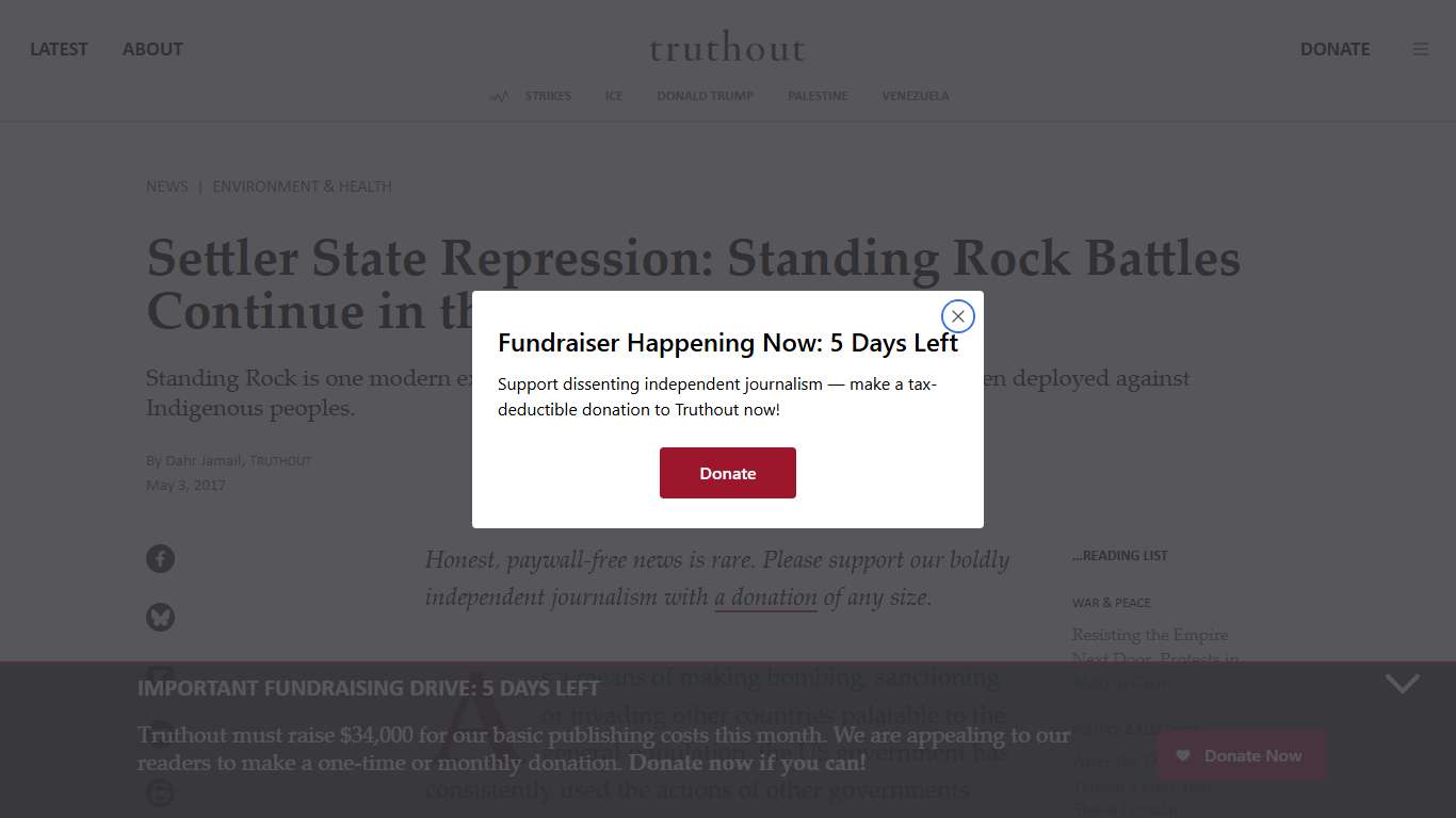 Settler State Repression: Standing Rock Battles Continue in the Courts Truthout