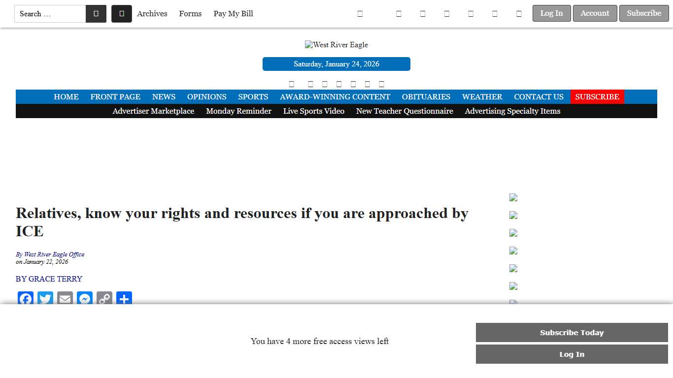 Relatives, know your rights and resources if you are approached by ICE - West River Eagle