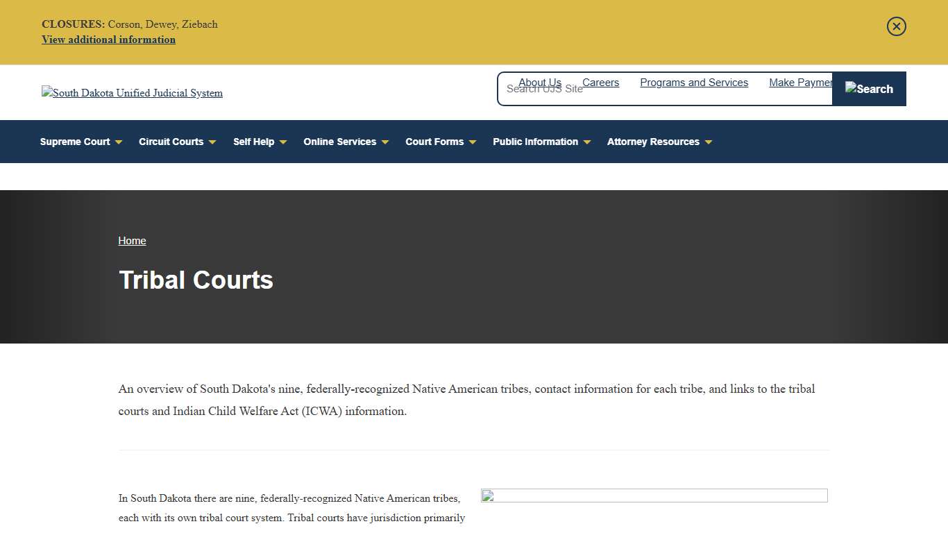 Overview of Tribal Courts in South Dakota SD UJS